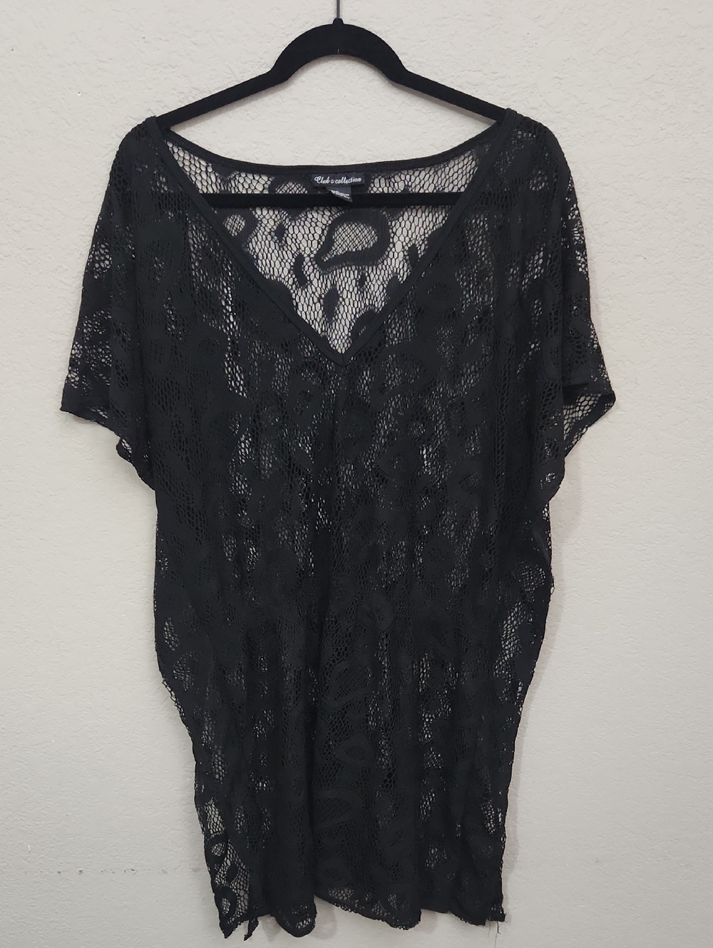 Lace Black Shirt Kimono Shirt Large